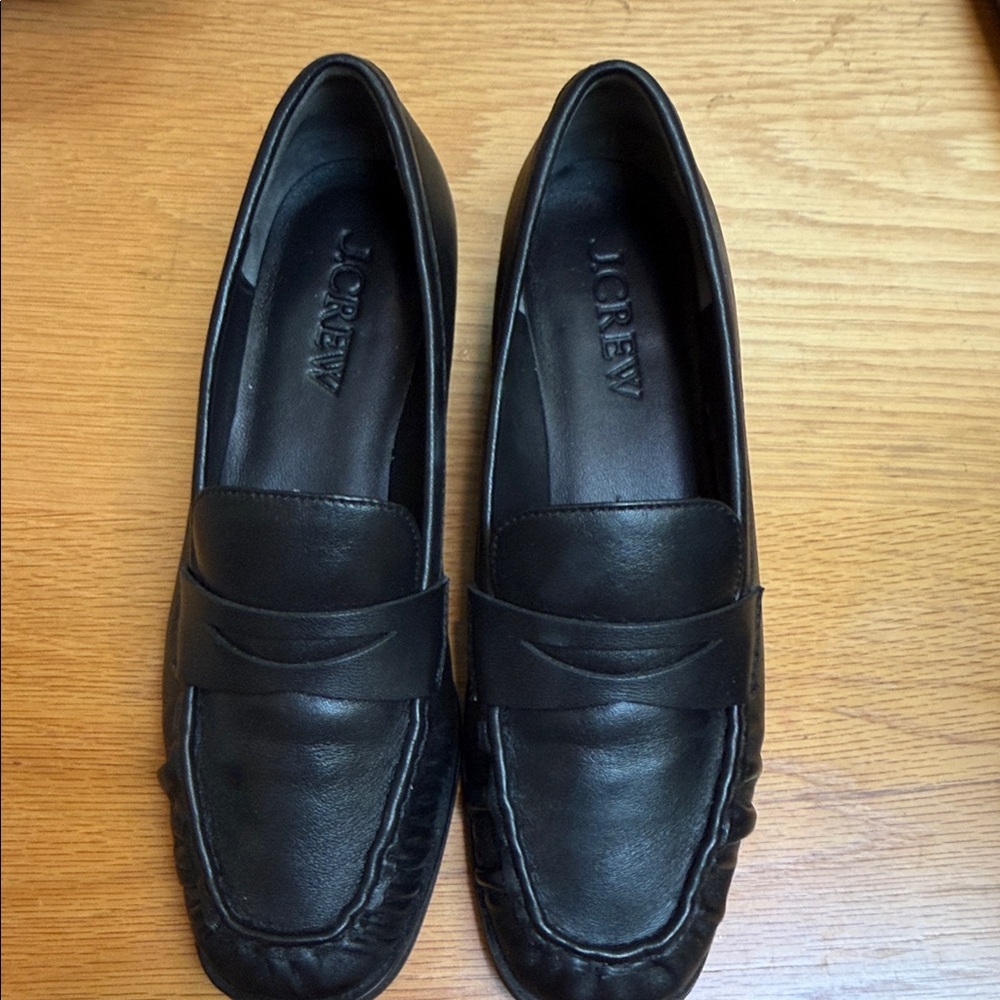 J. Crew Black Leather Loafers
